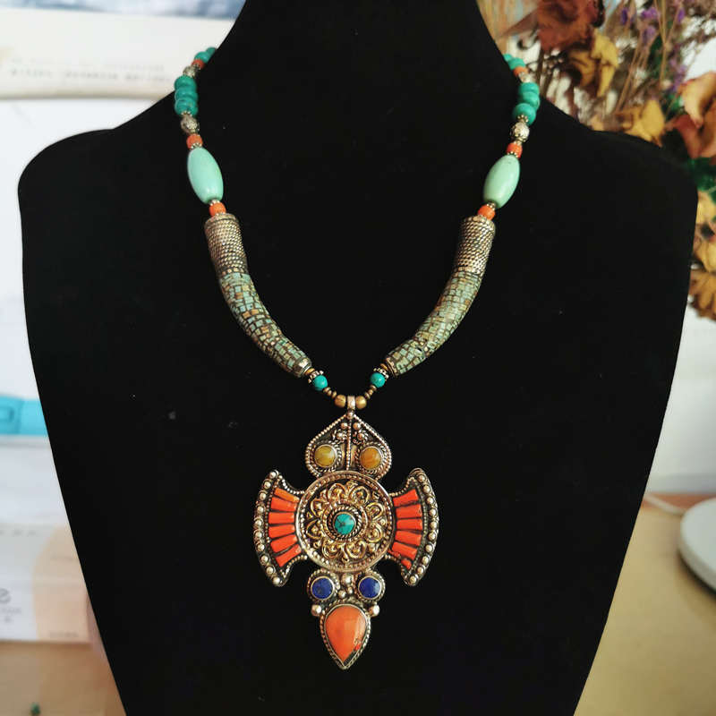 Ethnic Fashion Com - คอลเลคชั่นสร้อยคอวินเทจสุดหรู ประดับทองแดง จี้ขนาดใหญ่ สร้อยคอเครื่องประดับสไตล์ชาติพันธุ์ TNL184