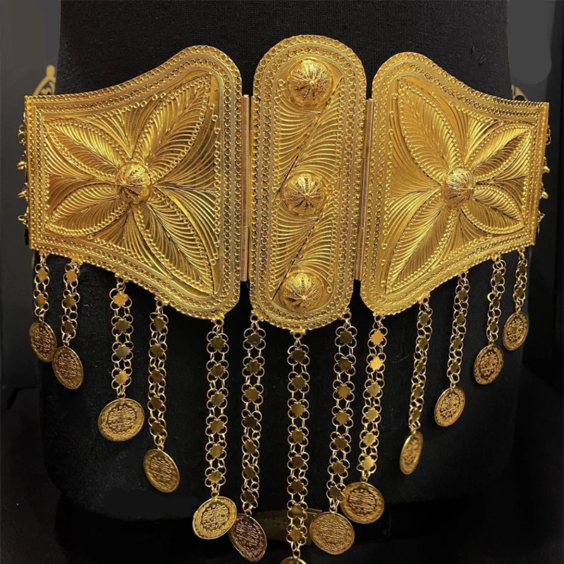 Ethnic Fashion Co In - เคิร์ดหรูหราเครื่องประดับงานแต่งงาน Gold Plated CHAIN เข็มขัดสําหรับเจ้าสาว VINTAGE