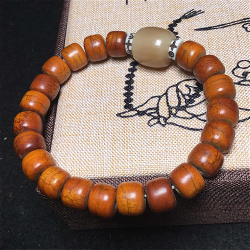 Ethnic Fashion Com - สร้อยข้อมือทิเบตยืดสีเก่าพร้อม Barrel Ox Horn Spacer สําหรับ