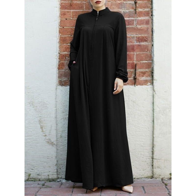 Ethnic Fashion Dress - ชุดสไตล์ตะวันออกกลาง แฟชั่นสตรี เดรสคอตั้งมีกระเป๋า เสื้อผ้าชาติพันธุ์ เสื้อผ้าบุรุษ เสื้อผ้าชาติพันธุ์อื่นๆ