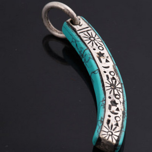 Ethnic Fashion Com - จี้พระเครื่องทิเบต 6 คำมงคล รุ่น TBP125 สำหรับผู้ชาย
