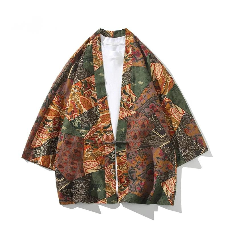 Ethnic Fashion Men - สไตล์ชาติพันธุ์พิมพ์ Yukata ผู้ชายผู้หญิงแฟชั่นผ้าฝ้ายลินินเสื้อสเวตเตอร์ถักเสื้อผ้าเอเชีย Harajuku ญี่ปุ่นคอสเพลย์กิโมโน