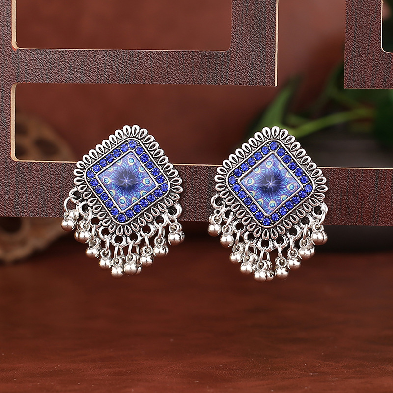 Vintage Silver สีสแควร์ Drop ต - Ethnic Indian Fashion บทวิจารณ์และราคา