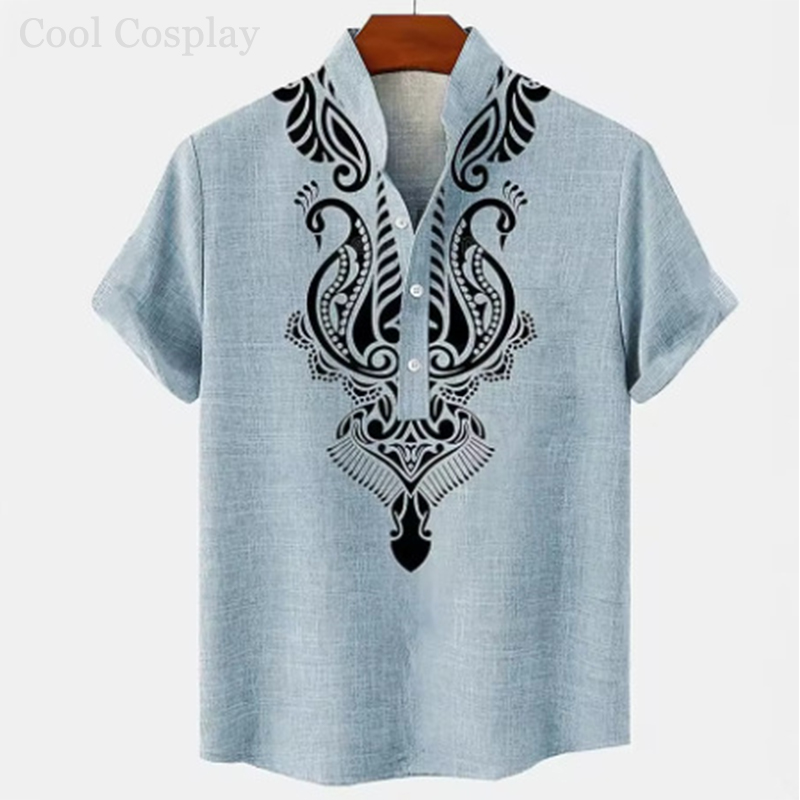 เสื้อเชิ้ตเฮนลีย์สไตล์เรโทรสำห - Ethnic Fashion Men บทวิจารณ์และราคา