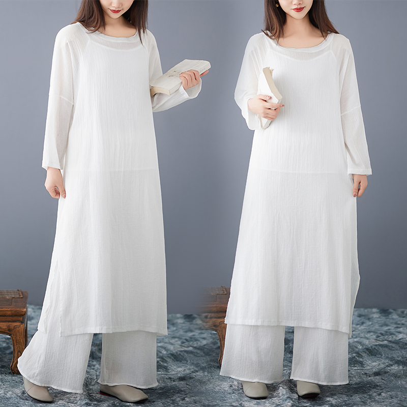 ชุดเดรสผ้าฝ้ายลินินทรงหลวมสำหร - Ethnic Fashion Dress บทวิจารณ์และราคา
