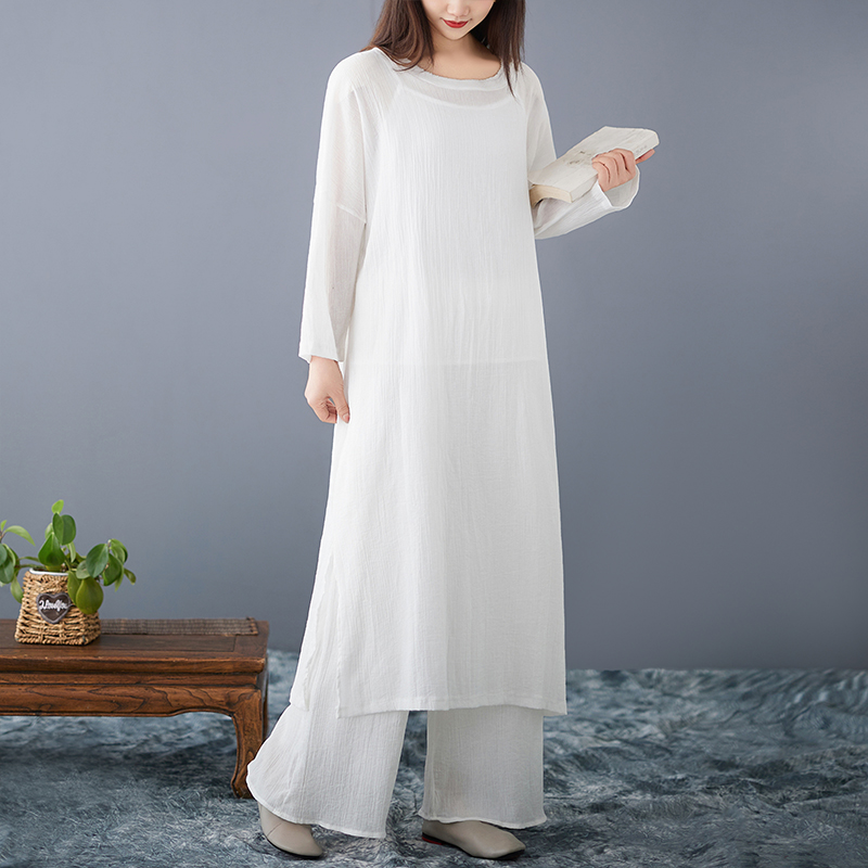 ชุดเดรสผ้าฝ้ายลินินทรงหลวมสำหร - Ethnic Fashion Dress บทวิจารณ์และราคา