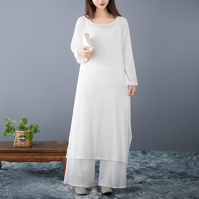 ชุดเดรสผ้าฝ้ายลินินทรงหลวมสำหร - Ethnic Fashion Dress บทวิจารณ์และราคา