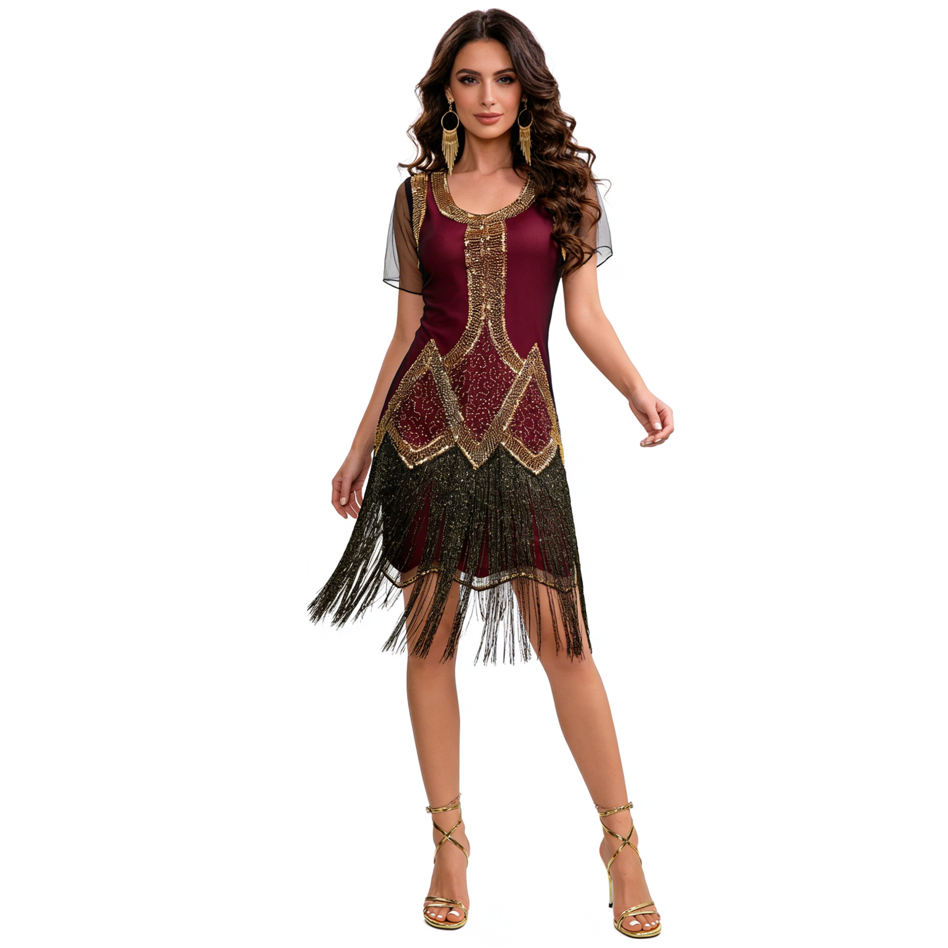 ชุดเดรสปักเลื่อมสไตล์เรโทรยุค  - Ethnic Fashion Dress บทวิจารณ์และราคา