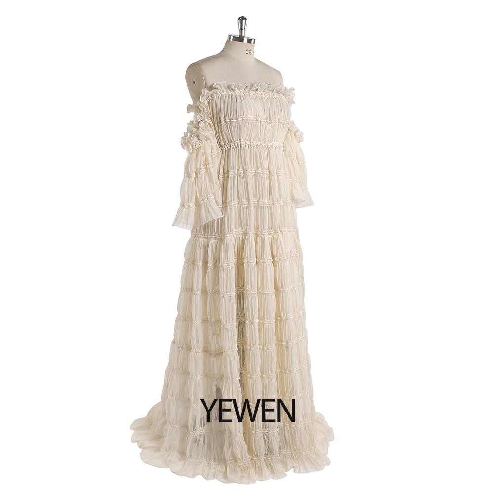 ชุดเดรสถ่ายภาพคนท้องแบบเปิดไหล - Ethnic Fashion Dress บทวิจารณ์และราคา