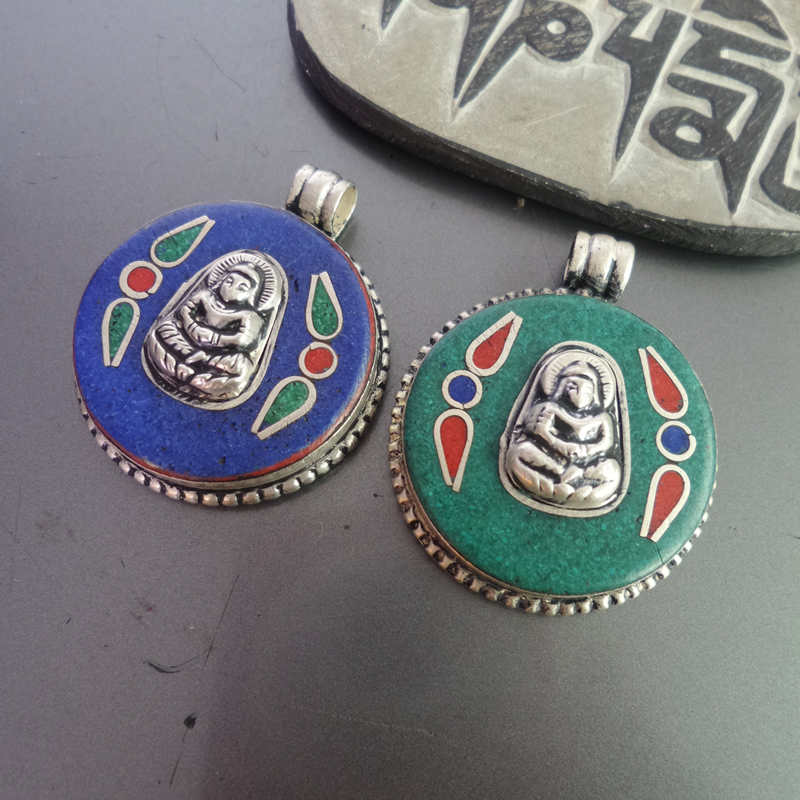 จี้พระพุทธรูปทิเบต ทองแดงฝังหิ - Ethnic Fashion Com บทวิจารณ์และราคา