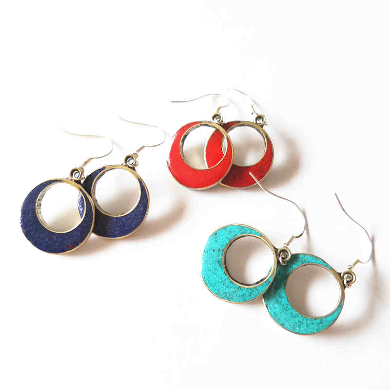 ต่างหูวินเทจลายชนเผ่า ต่างหูวง - Ethnic Fashion Com บทวิจารณ์และราคา