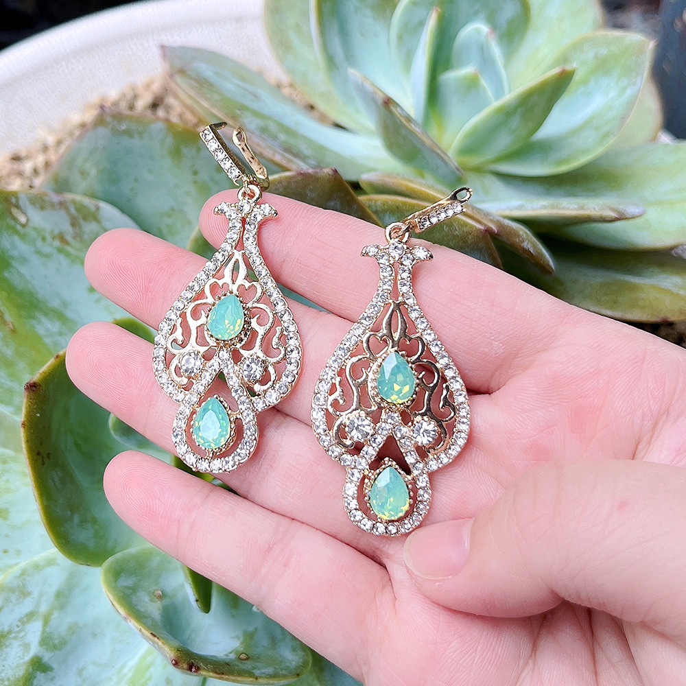 ต่างหูห้อยสุดเก๋18K สีทองของชา - Ethnic Chic Fashion บทวิจารณ์และราคา