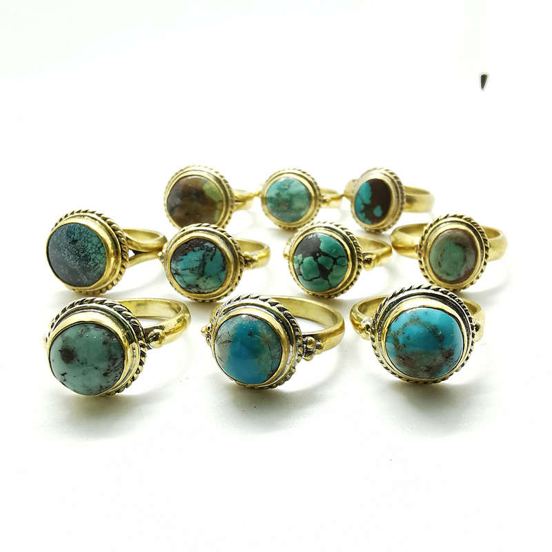 แหวนหินธรรมชาติ แหวนทองเหลืองฝ - Ethnic Fashion Com บทวิจารณ์และราคา
