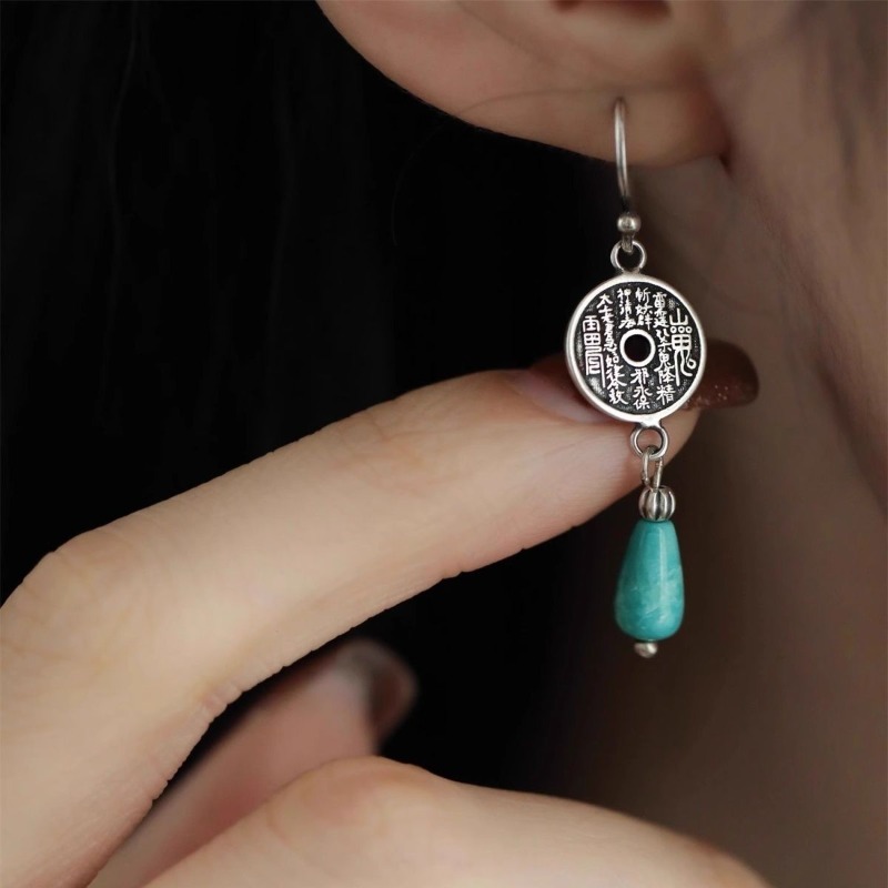 925 เงินสเตอร์ลิงต่างหูจีนโบรา - Ethnic Fashion Co In บทวิจารณ์และราคา