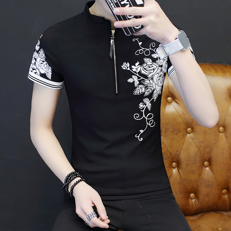 เสื้อยืดแขนสั้นคอตั้งพิมพ์ลายแ - Urban Ethnic Fashion บทวิจารณ์และราคา
