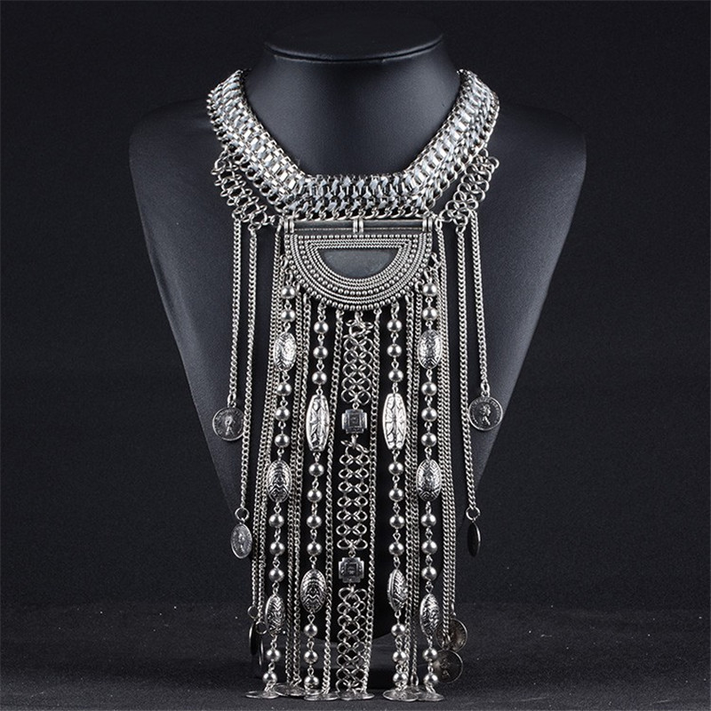 แฟชั่น Maxi ยาวพู่สร้อยคอผู้หญ - Ethnic Fashion Co In บทวิจารณ์และราคา