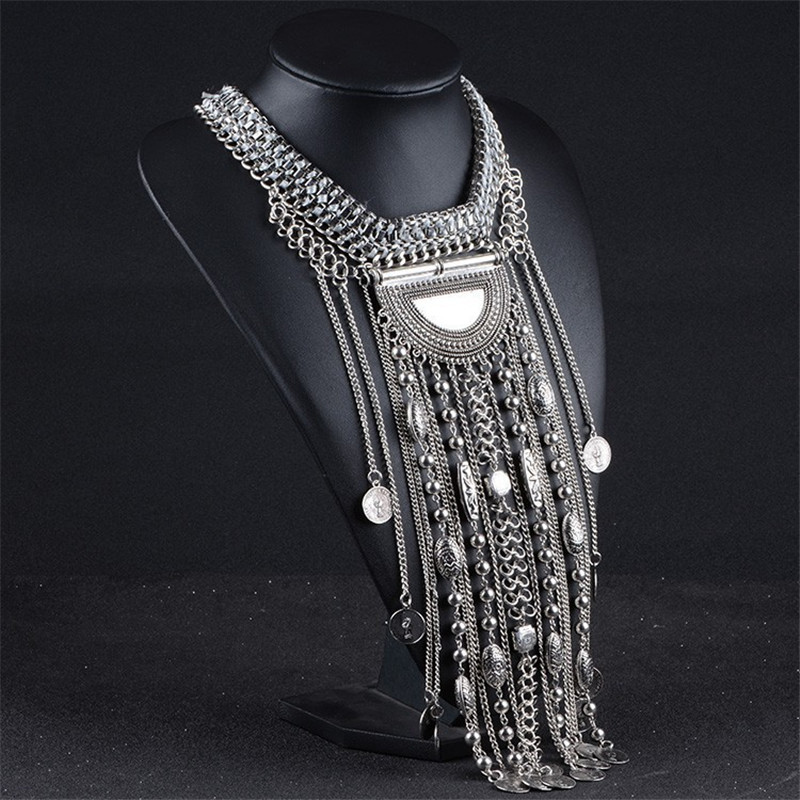 แฟชั่น Maxi ยาวพู่สร้อยคอผู้หญ - Ethnic Fashion Co In บทวิจารณ์และราคา