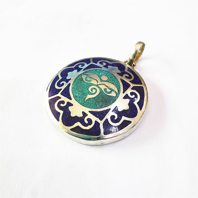 จี้โลหะสีขาวแบบทิเบต ลายแมนดาล - Ethnic Fashion Com บทวิจารณ์และราคา