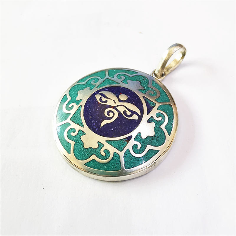 จี้โลหะสีขาวแบบทิเบต ลายแมนดาล - Ethnic Fashion Com บทวิจารณ์และราคา