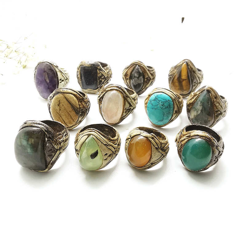 Vintage Handmade Clay แหวนฝังห - Ethnic Fashion Com บทวิจารณ์และราคา