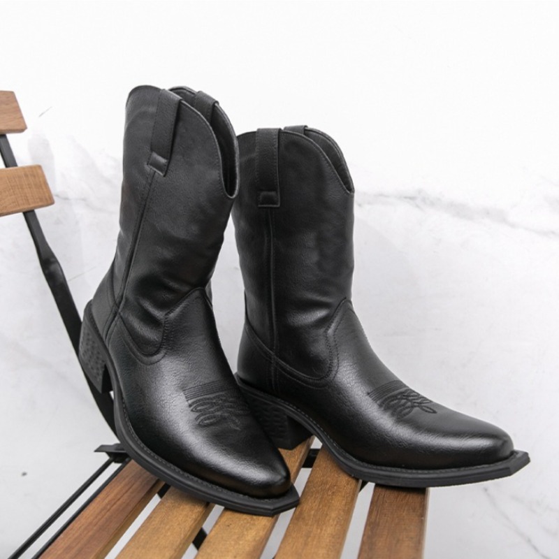 รองเท้าบูทผู้ชายแบบคลาสสิก ปัก - Ethnic Fashion Men บทวิจารณ์และราคา