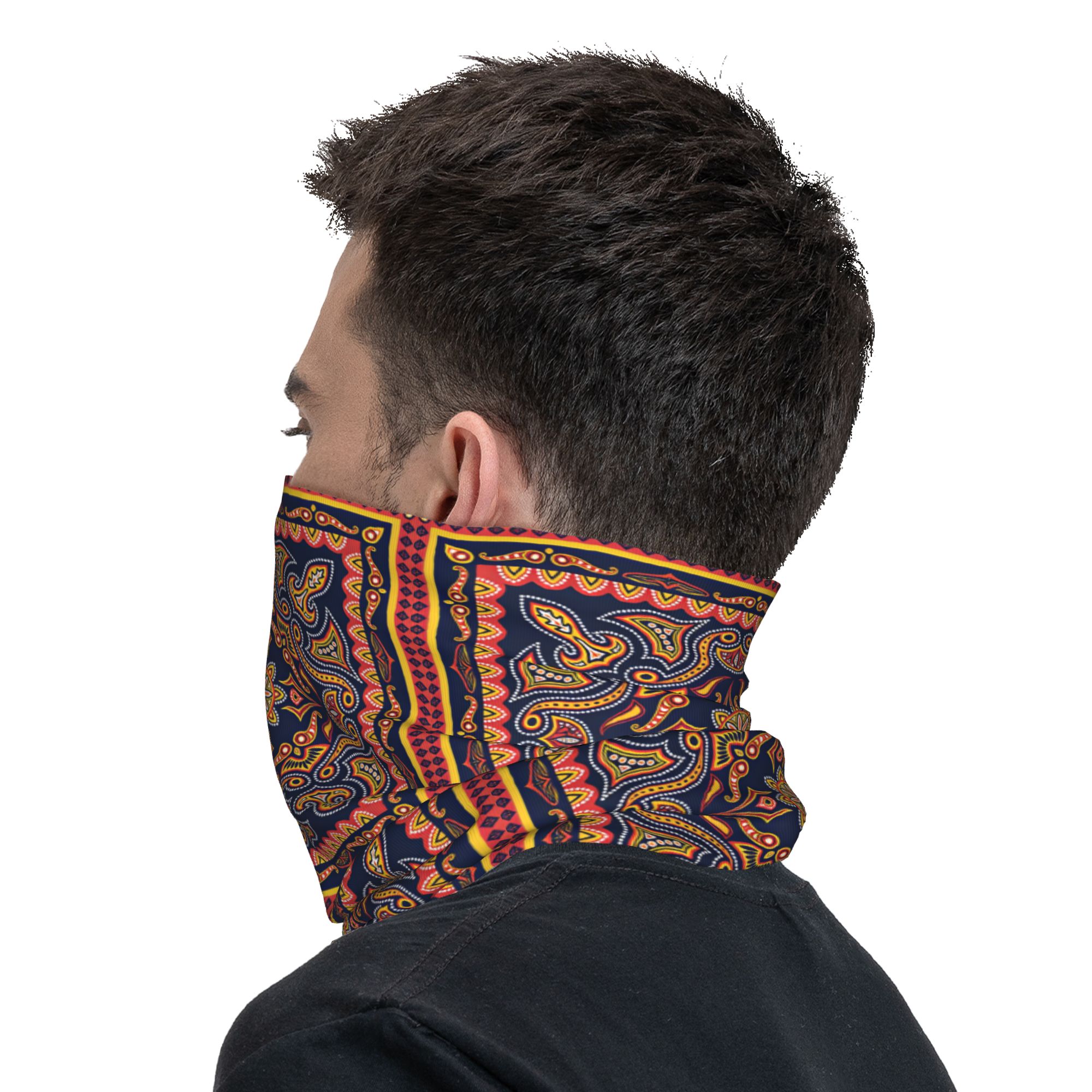 ผ้าคลุมหน้าลายชนเผ่าพิมพ์ลายเพ - Ethnic Fashion Men บทวิจารณ์และราคา